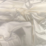 White Queen Satin — a heavyweight silk with a delustred satin finish and structured handle, 100% silk
