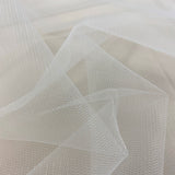 Ivory Recycled Illusion Tulle — lightweight and soft, 100% polyester, 150cm wide