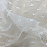 Ivory Recycled Woven Spot Tulle — mid-weight, 100% polyester, 150cm wide