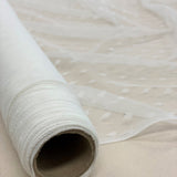Ivory Recycled Woven Spot Tulle — mid-weight, 100% polyester, 150cm wide