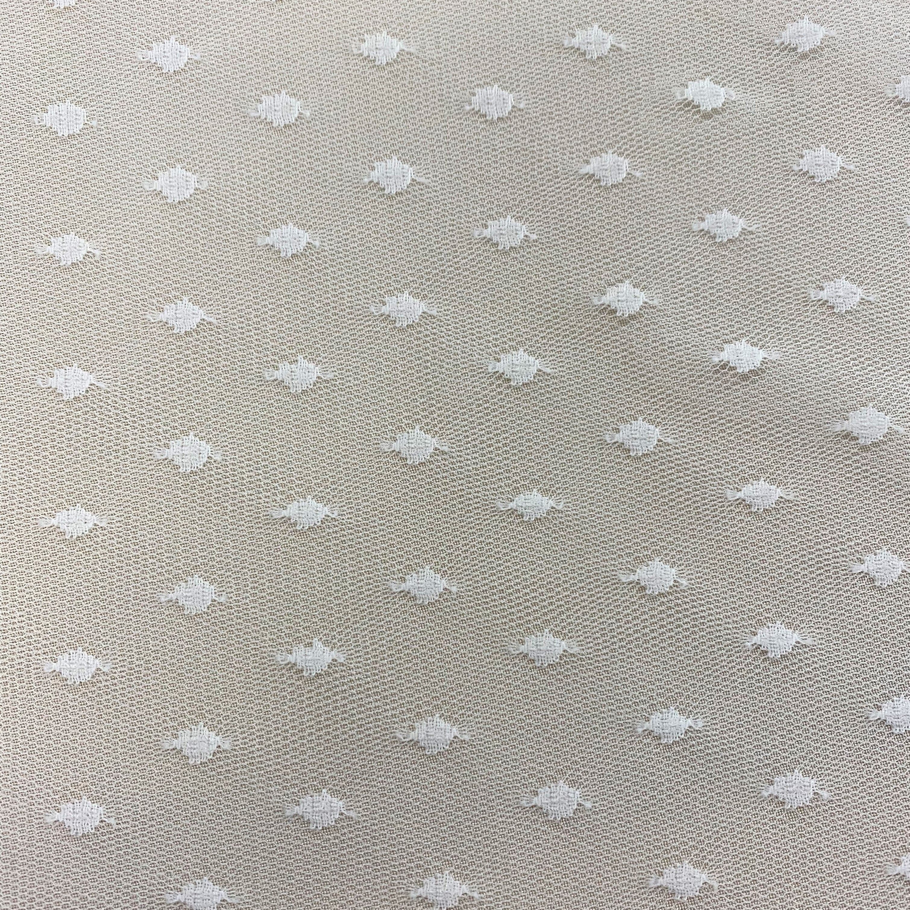 Ivory Recycled Woven Spot Tulle — mid-weight, 100% polyester, 150cm wide
