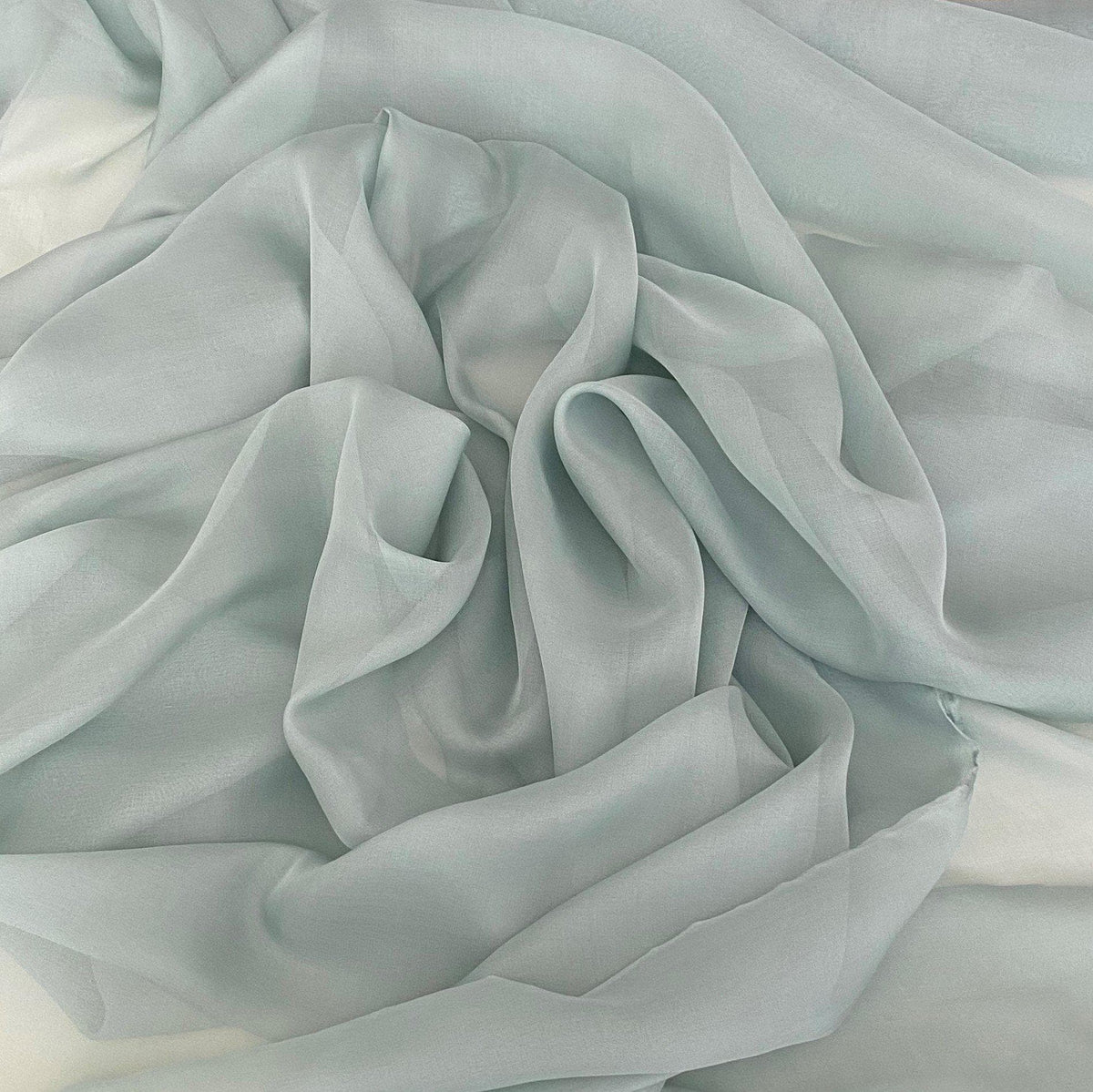 Silk Satin Chiffon - Duck Egg
