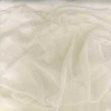 White Satin Chiffon — lightweight and sheer with a fluid, airy drape and a smooth satin luster finish, 100% mulberry silk, 140cm wide