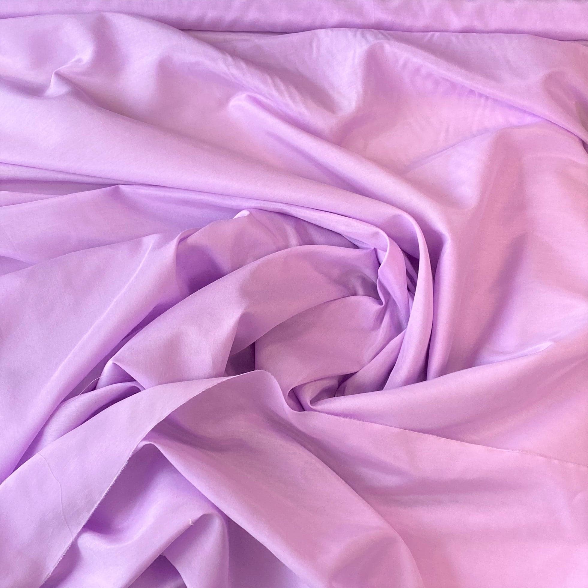 Lavender Silk Cotton Voile — lightweight with a soft drape, a subtle texture and a low-sheen luster finish, 30% mulberry silk, 70% cotton, 137cm wide
