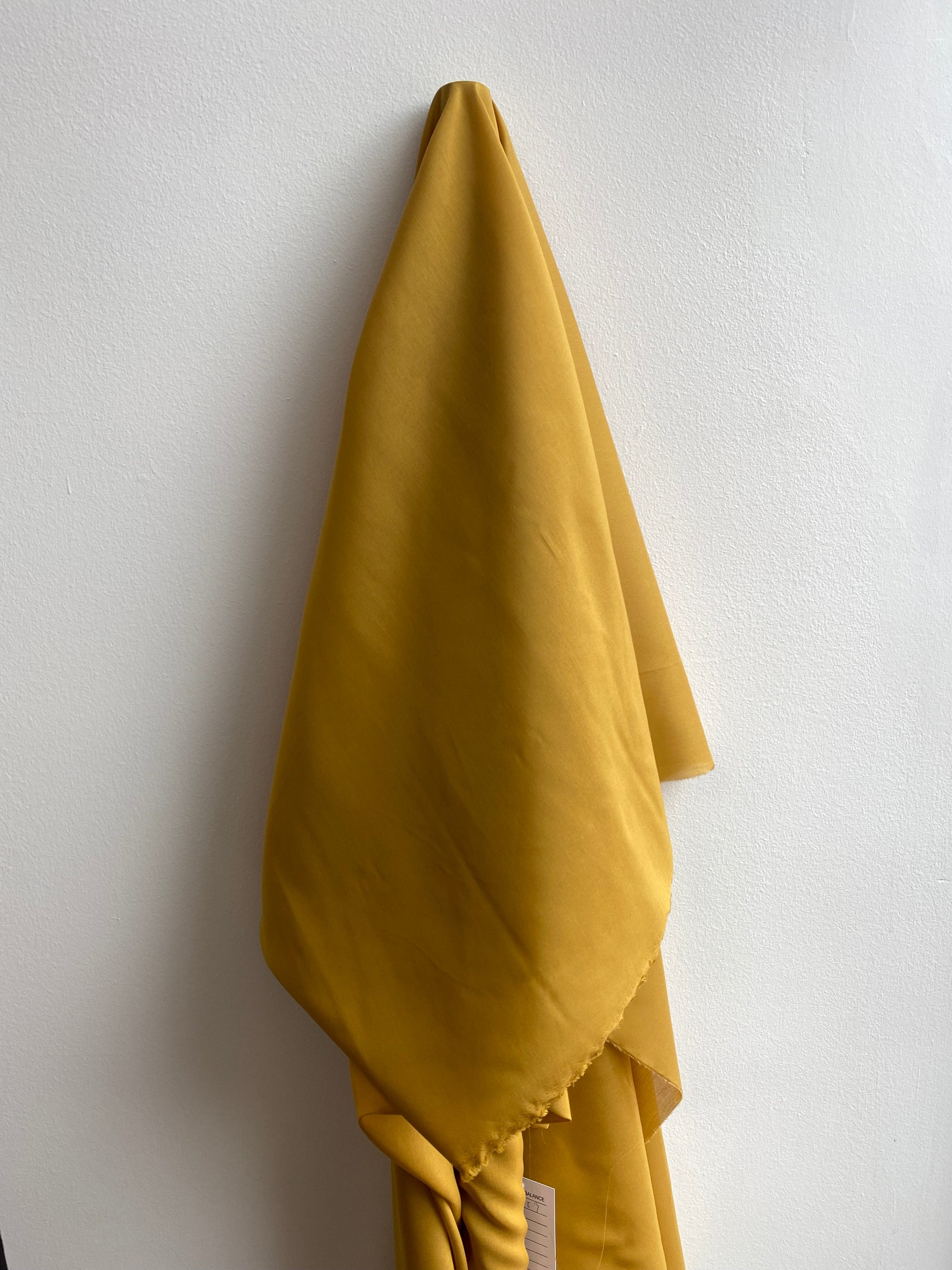 Tumeric Silk Cotton Voile — lightweight with a soft drape, a subtle texture and a low-sheen luster finish, 30% mulberry silk, 70% cotton, 137cm wide
