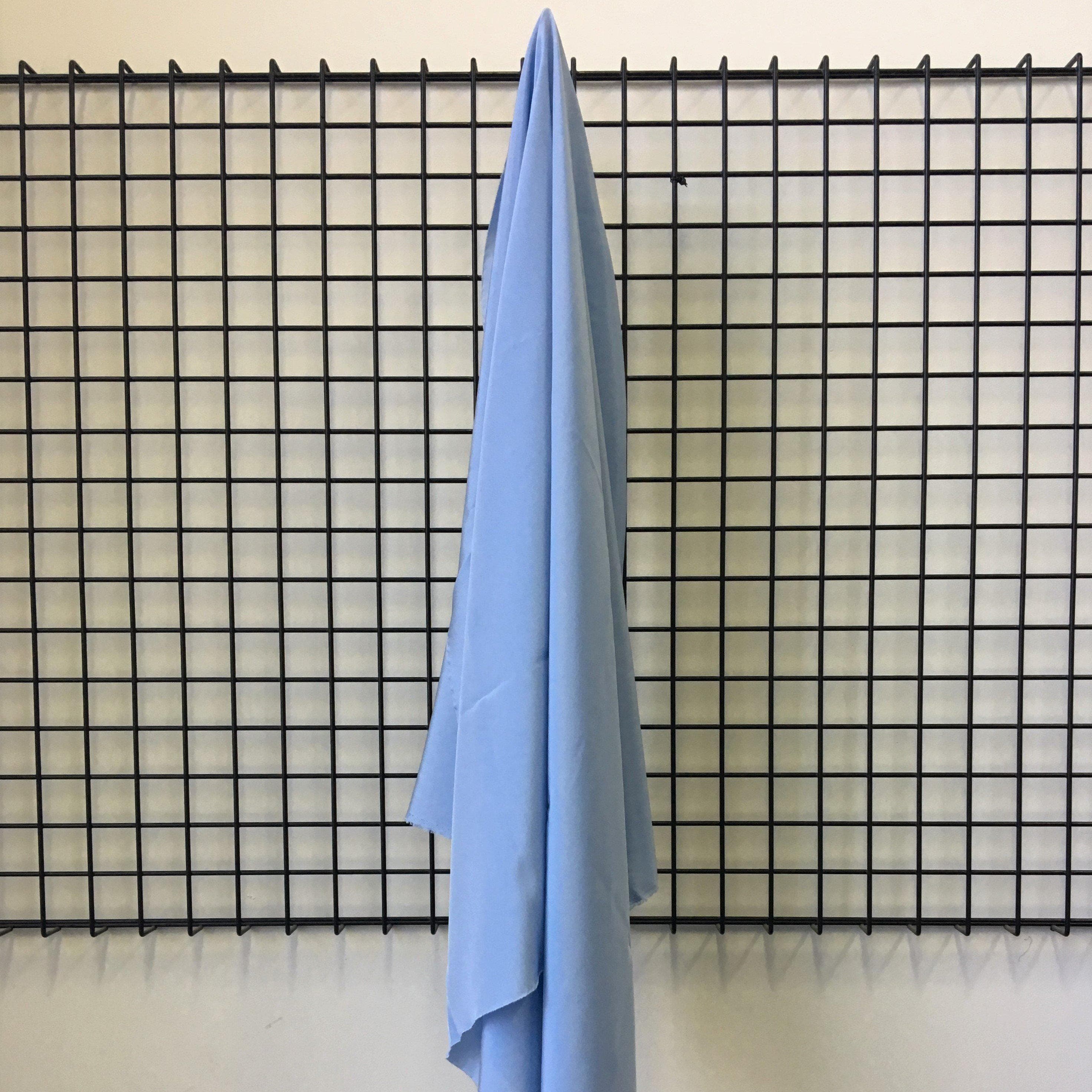 Sky Blue Crepe De Chine — lightweight with a low-sheen matte finish and a soft, fluid drape, 100% mulberry silk, 137cm wide