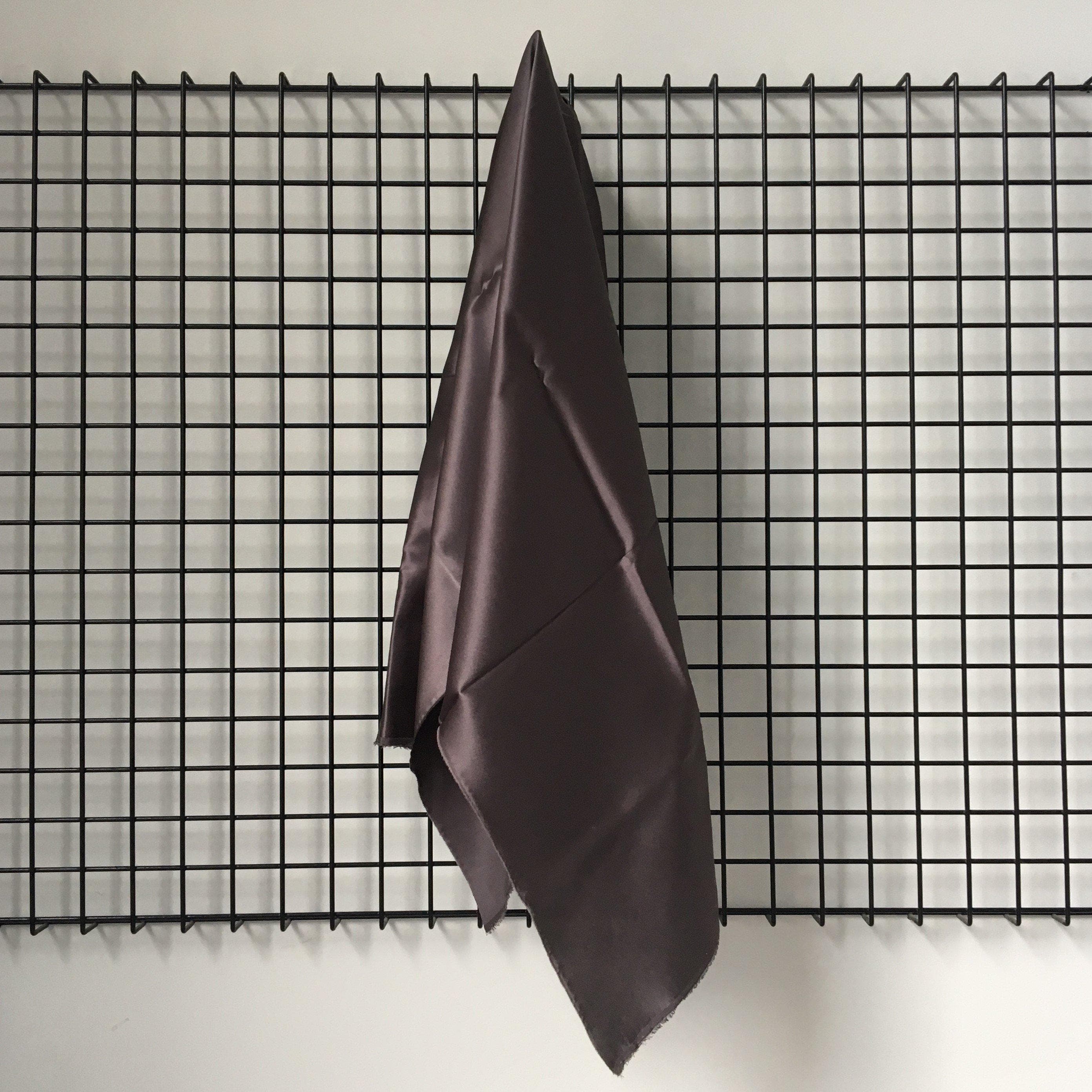 Smoke Sandwash Satin — lightweight and soft with a smooth luster satin finish, 100% mulberry silk, 140cm wide