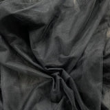 Black Soft Tulle — lightweight and soft, 100% polyester, 300cm wide