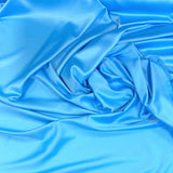 Pale Blue Stretch Polyester Lining — lightweight with a satin finish, matte reverse and gentle stretch, in polyester