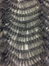 Black Ruffled Tulle — soft, 100% nylon, 135cm wide