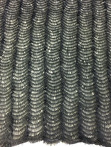 Black Ruffled Tulle — soft, 100% nylon, 135cm wide