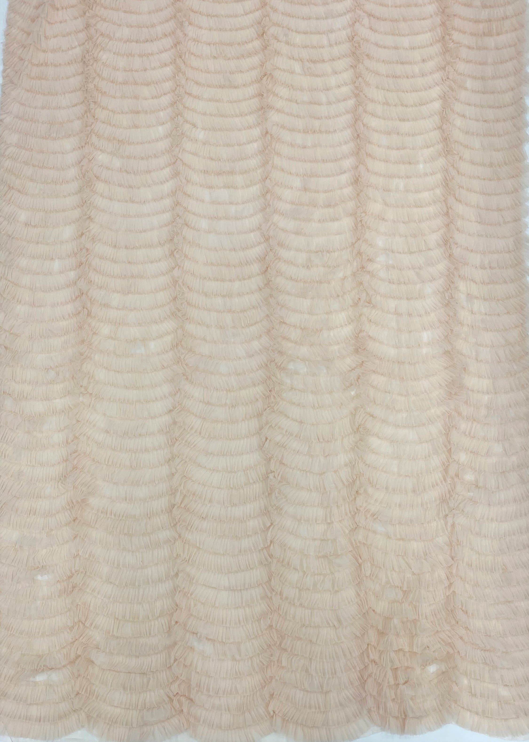 Pink Ruffled Tulle — soft, 100% nylon, 135cm wide