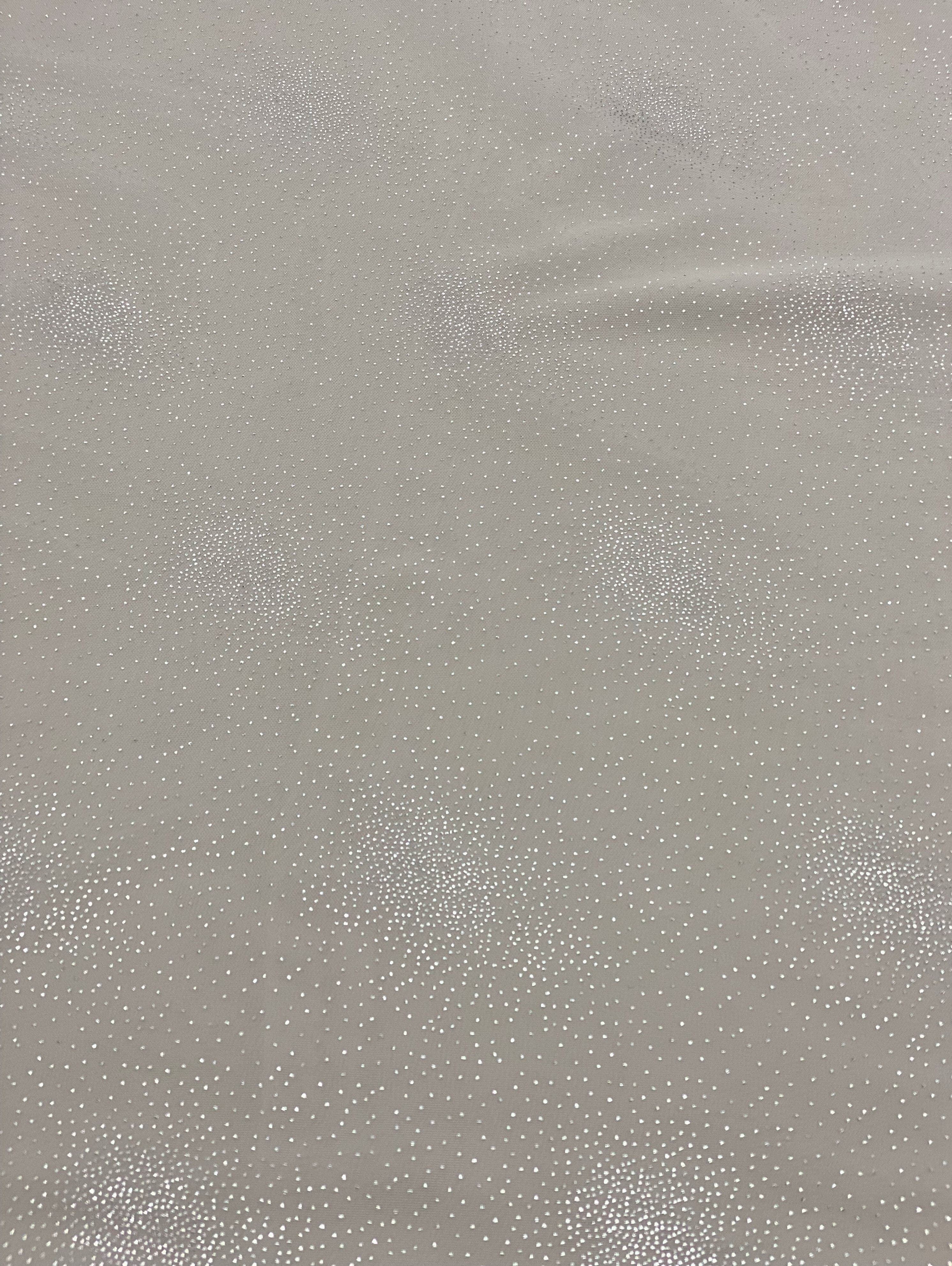 Ivory / Silver Sparkle Tulle — lightweight and soft, 100% nylon, 140cm wide