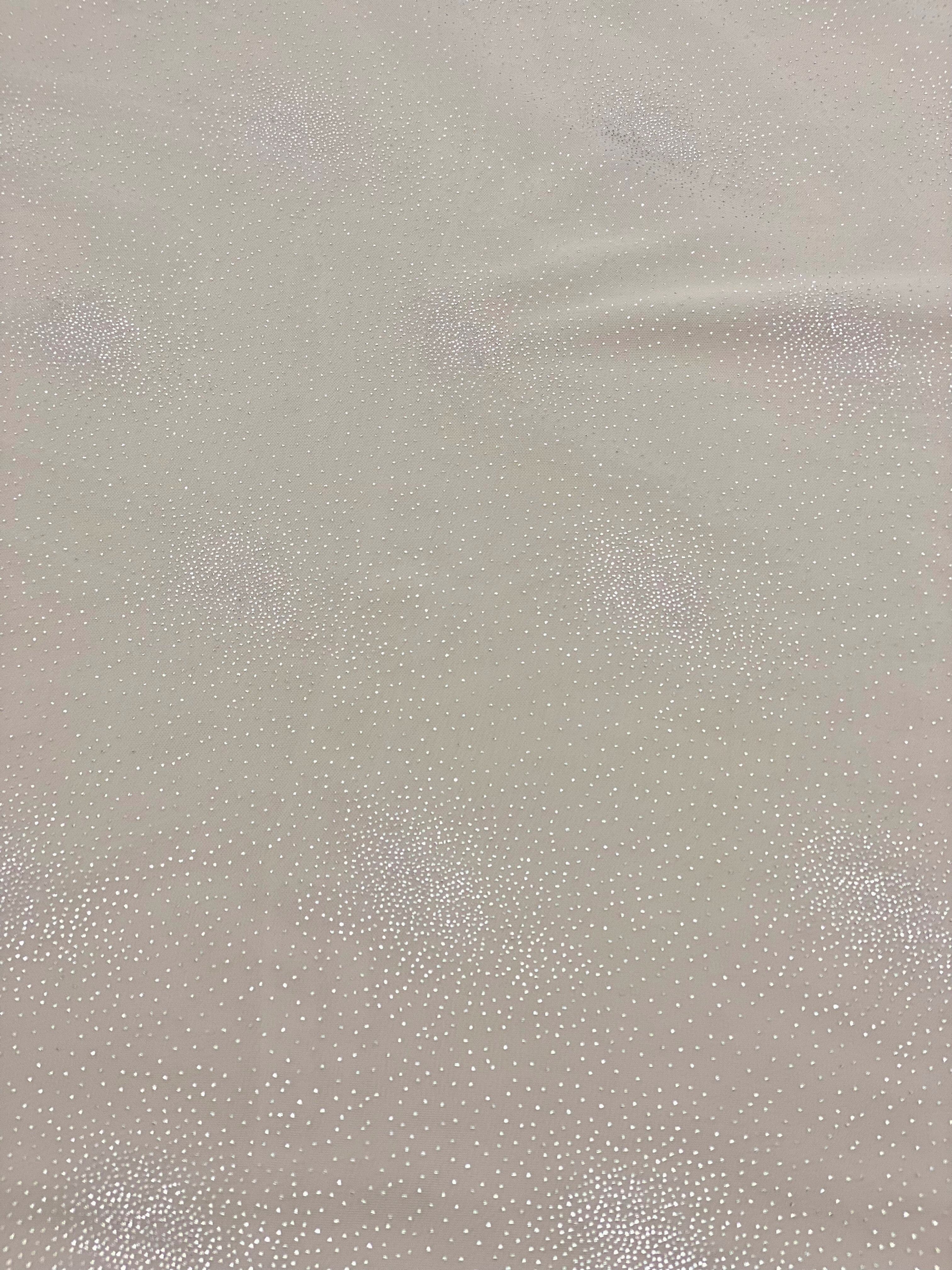 Ivory / Silver Sparkle Tulle — lightweight and soft, 100% nylon, 140cm wide
