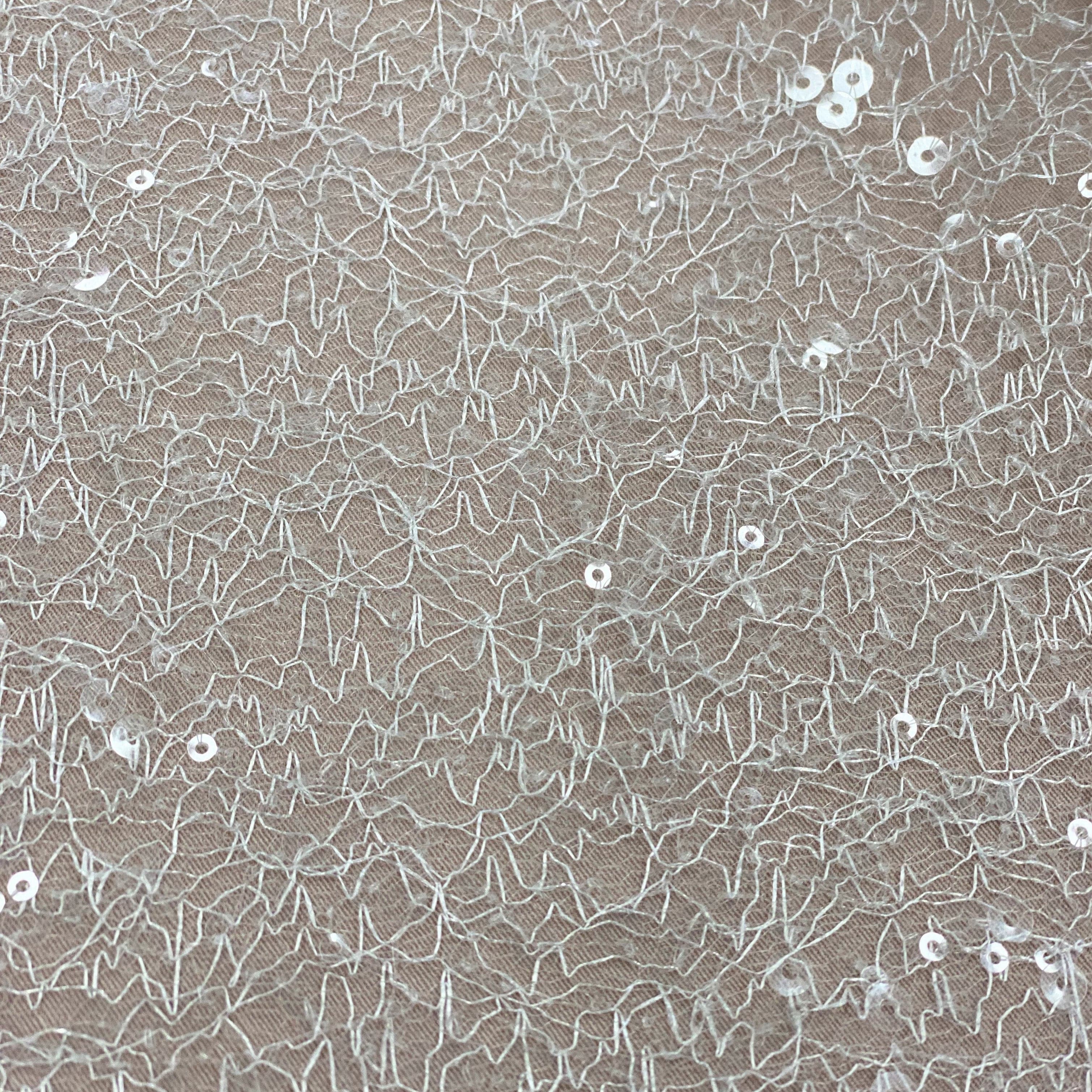 Sequinned Mesh VJ21135 Ivory
