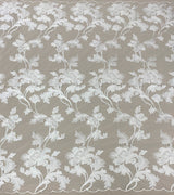 Ivory Floral Embroidered Tulle — featuring floral motifs, 50% nylon 50% rayon, 135cm wide