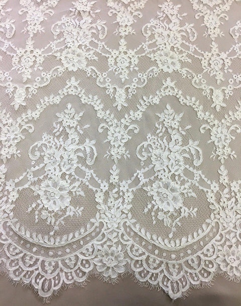 Remnant Fine corded lace (1268) Ivory