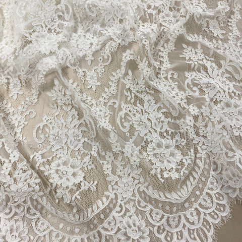 Cut-Piece Fine corded lace (1268) Ivory