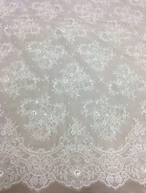 Remnant Fine floral lace 1323 Ivory