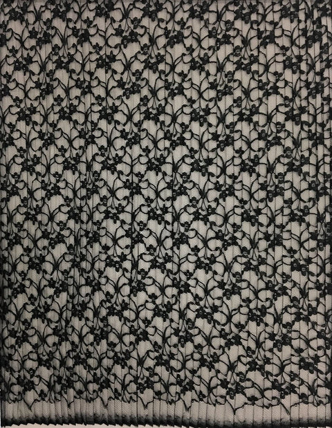 Remnant Fine Pleated Lace (1564) Black