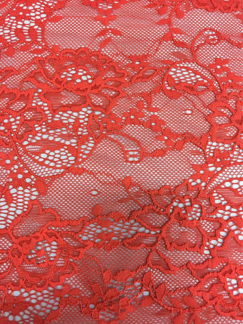 Remnant Floral Stretch Lace (1595) Fiesta