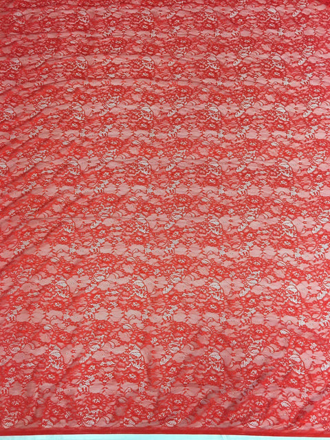 Remnant Floral Stretch Lace (1595) Fiesta