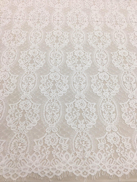 Cut Piece Ornamental Corded Lace (1633) Ivory