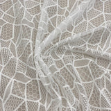 Ivory Geometric Lace — featuring geometric motifs, 120cm wide