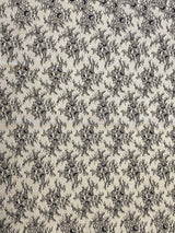 Black Fine Floral Lace — featuring scalloped edges, eyelash detail and floral motifs, 150cm wide