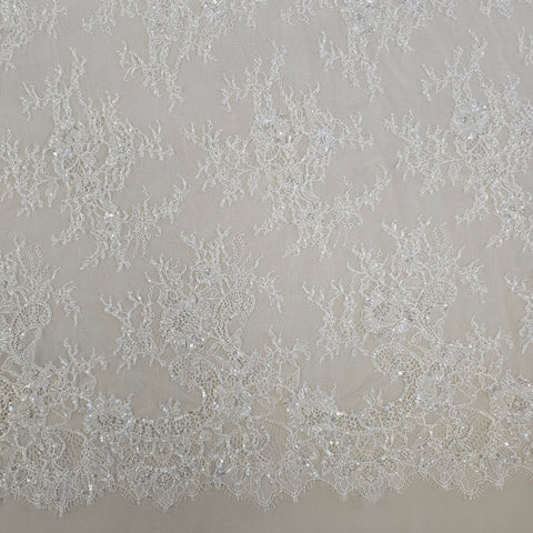 Beaded fine lace (1650bd) Ivory