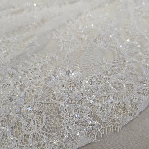 Beaded fine lace (1650bd) Ivory