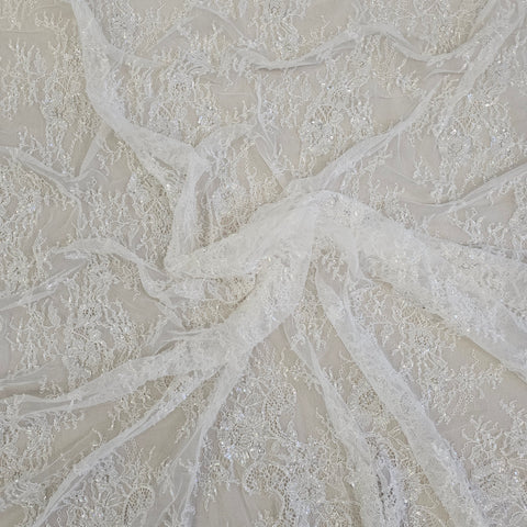 Beaded fine lace (1650bd) Ivory