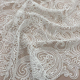 Ivory Paisley Guipure Lace — featuring Guipure motifs, 125cm wide