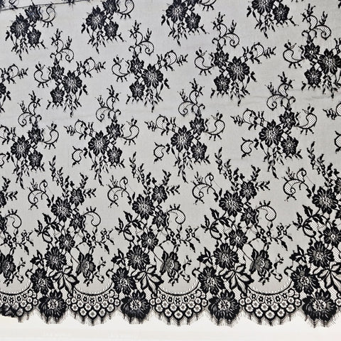 Fine floral lace (1659) Black