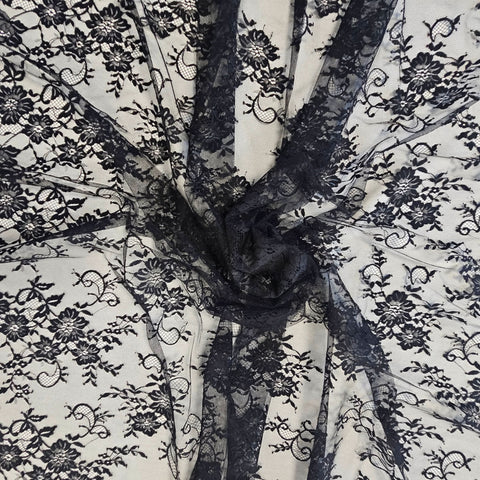 Fine floral lace (1659) Black