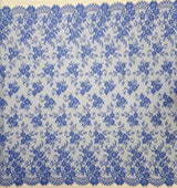 Marine Fine Floral Lace — featuring scalloped edges and floral motifs, 130cm wide