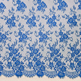 Marine Fine Floral Lace — featuring scalloped edges and floral motifs, 130cm wide