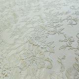 Mint Fine Floral Lace — featuring scalloped edges and floral motifs, 130cm wide