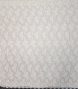 Ivory Fine Floral Lace — featuring scalloped edges, eyelash detail and floral motifs, in nylon and cotton, 150cm wide