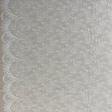 Ivory Floral Lace — featuring scalloped edges, eyelash detail and floral motifs, in nylon, 150cm wide