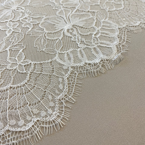 Glitter Floral Lace (1665) Ivory