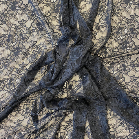 Glitter Floral Lace (1665) Black