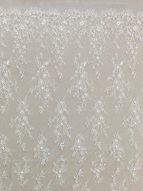 Beaded fine lace (1670BD) Ivory