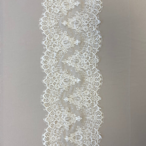 Fine Corded Lace Trim (1671T) Mid Ivory