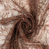 Sequined Floral Corded Lace (1683BD) - Chocolate