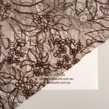 Sequined Floral Corded Lace (1683BD) - Chocolate