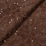 Sequined Floral Corded Lace (1683BD) - Chocolate