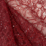 Sequined Floral Corded Lace (1683BD) - Rust
