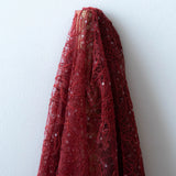 Sequined Floral Corded Lace (1683BD) - Rust