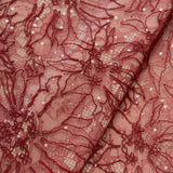Sequined Floral Corded Lace (1683BD) - Rust